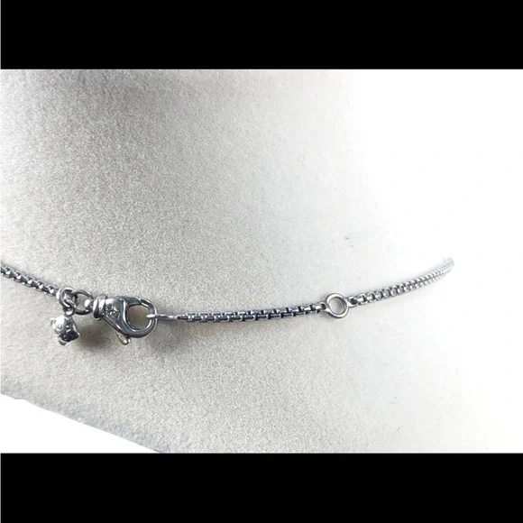 David Yurman 925 Silver Infinity Pave Diamond Pendant Necklace - Picture 5 of 7